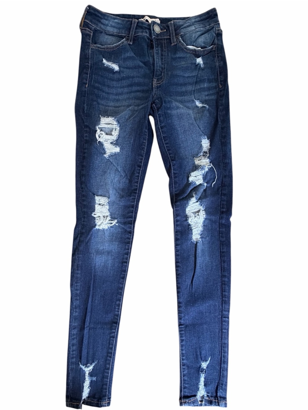 SO Dark Blue Distressed Skinny Jeans